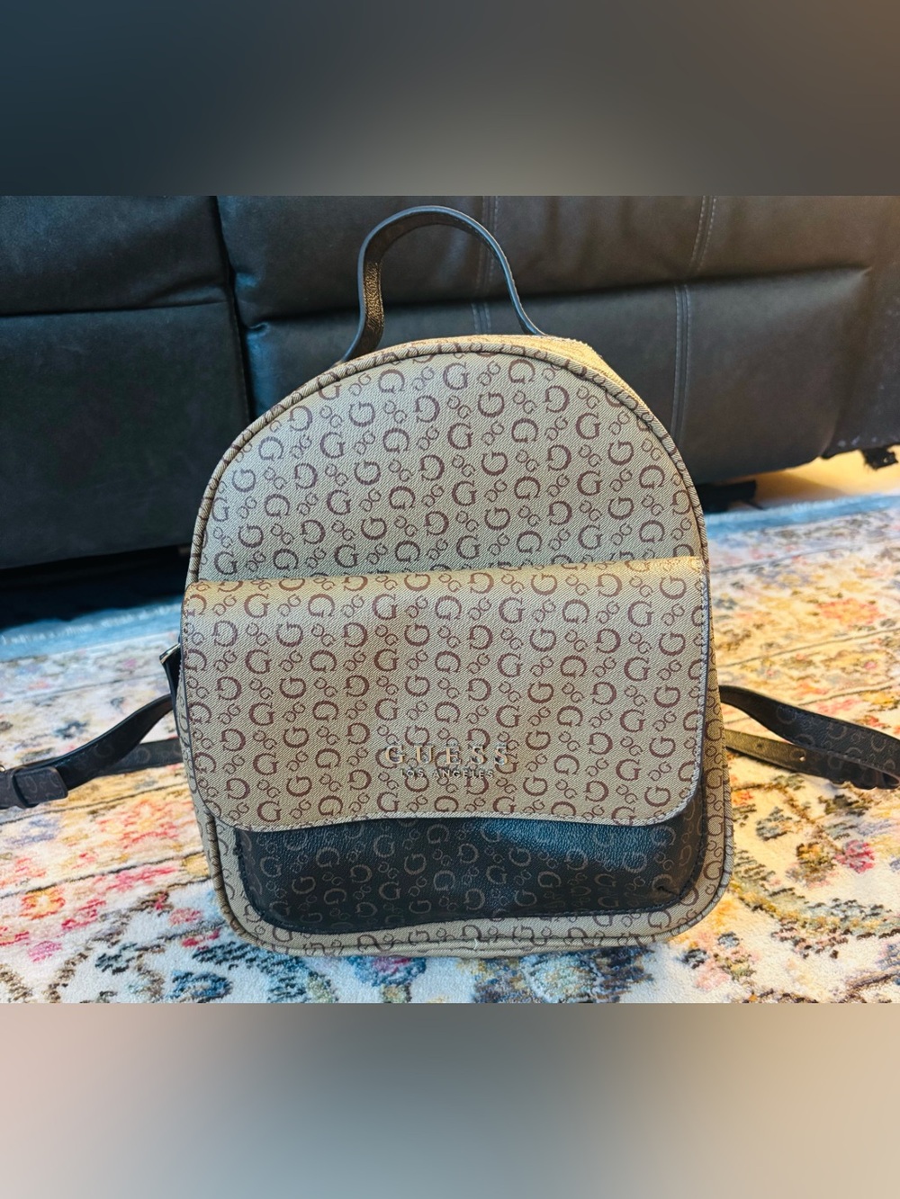 GUESS Los Angeles Monogram Mini Backpack